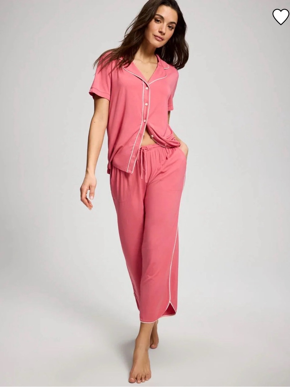 Soma Cool Nights Cropped Pajama Set - SMALL